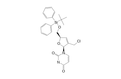 1-(5-O-TBDPS-2-CHLOROMETHYL-2,3-DIDEOXY-BETA-D-GLYCERO-PENT-2-ENOFURANOSYL)-URACIL