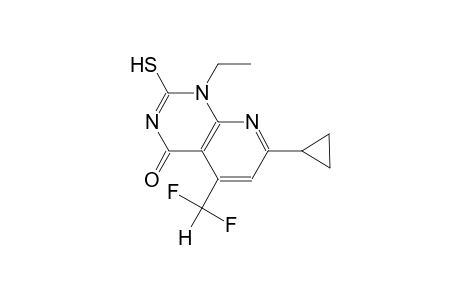 pyrido[2,3-d]pyrimidin-4(1H)-one, 7-cyclopropyl-5-(difluoromethyl)-1-ethyl-2-mercapto-