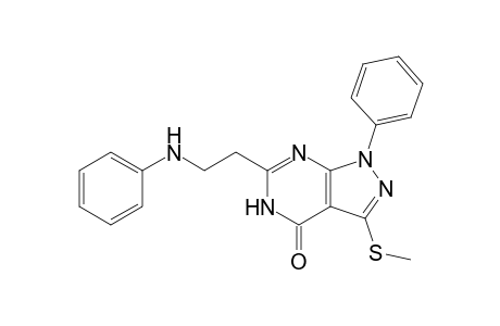 6-(2-(Anilino)ethyl)-3-methylsulphanyl-1-phenyl-4,5-dihydro-1H-pyrazolo[3,4-d]pyrimidin-4-one