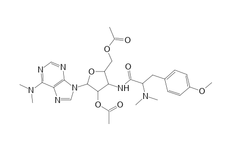 Adenosine, 3'-deoxy-3'-[[2-(dimethylamino)-3-(4-methoxyphenyl)-1-oxopropyl]amino]-N,N-dimethyl-, 2',5'-diacetate, (S)-