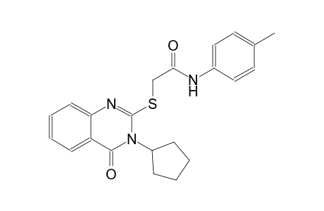 acetamide, 2-[(3-cyclopentyl-3,4-dihydro-4-oxo-2-quinazolinyl)thio]-N-(4-methylphenyl)-