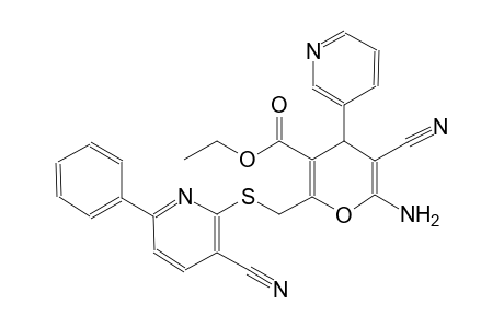 4H-pyran-3-carboxylic acid, 6-amino-5-cyano-2-[[(3-cyano-6-phenyl-2-pyridinyl)thio]methyl]-4-(3-pyridinyl)-, ethyl ester