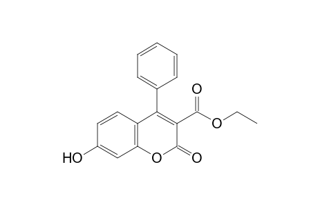 7-hydroxy-2-oxo-4-phenyl-2H-1-benzopyran-3-carboxylic acid, ethyl ester