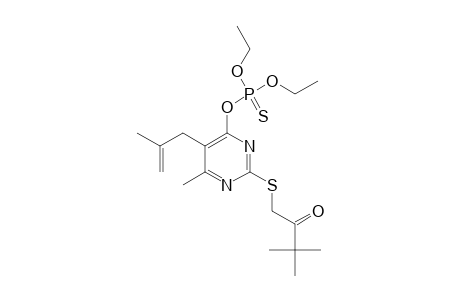 3,3-dimethyl-1-{[4-hydroxy-6-methyl-5-(2-methylallyl)-2-pyrimidinyl]thio}-2-butanone, o,o-diethyl phosphorothioate (ester)