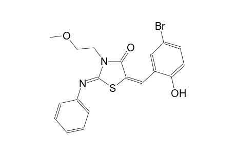 (2Z,5E)-5-(5-bromo-2-hydroxybenzylidene)-3-(2-methoxyethyl)-2-(phenylimino)-1,3-thiazolidin-4-one