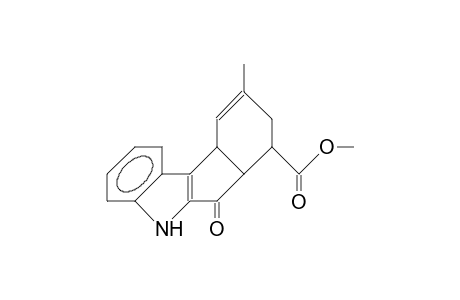 9-Methyl-6-oxo-5,6ab, 7b,8,10ab-hexahydro-indeno(2,1-B)indole-7-carboxylic acid, methyl ester