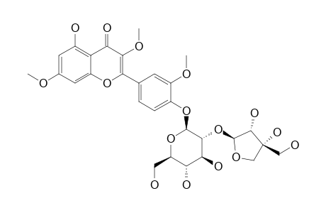 3,7,3'-TRI-O-METHYLQUERCETIN-4'-O-BETA-D-APIOFURANOSYL-(1->2)-O-BETA-D-GLUCOPYRANOSIDE