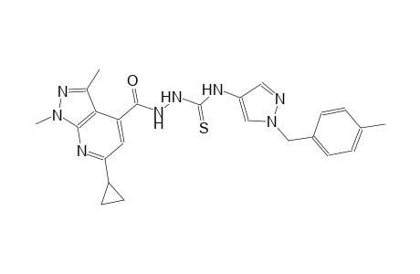 2-[(6-cyclopropyl-1,3-dimethyl-1H-pyrazolo[3,4-b]pyridin-4-yl)carbonyl]-N-[1-(4-methylbenzyl)-1H-pyrazol-4-yl]hydrazinecarbothioamide