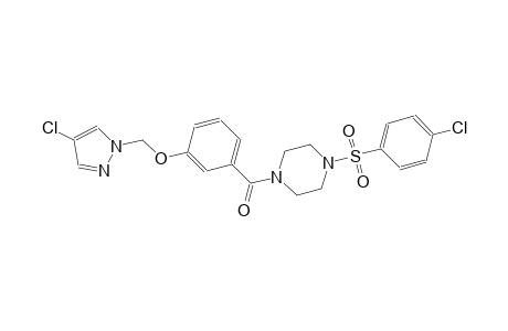 3-({4-[(4-chlorophenyl)sulfonyl]-1-piperazinyl}carbonyl)phenyl (4-chloro-1H-pyrazol-1-yl)methyl ether