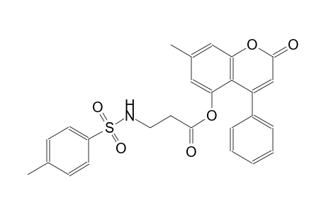 7-methyl-2-oxo-4-phenyl-2H-chromen-5-yl 3-{[(4-methylphenyl)sulfonyl]amino}propanoate