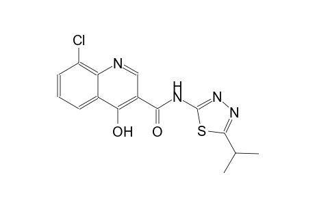 3-quinolinecarboxamide, 8-chloro-4-hydroxy-N-[5-(1-methylethyl)-1,3,4-thiadiazol-2-yl]-