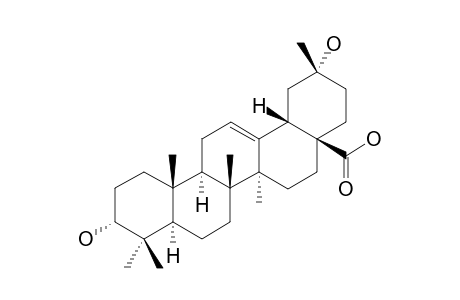 SPINOGENIN-C3;3-ALPHA,20-ALPHA-DIHYDROXY-30-NOR-OLEAN-12-EN-28-OIC-ACID