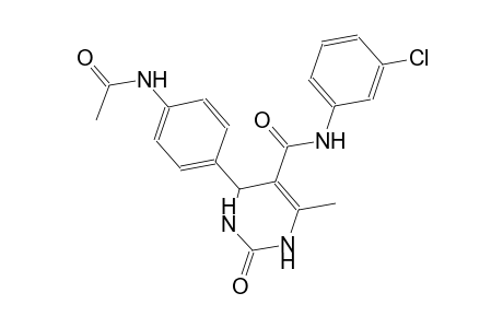 4-[4-(acetylamino)phenyl]-N-(3-chlorophenyl)-6-methyl-2-oxo-1,2,3,4-tetrahydro-5-pyrimidinecarboxamide