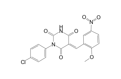 (5E)-1-(4-chlorophenyl)-5-(2-methoxy-5-nitro-benzylidene)barbituric acid