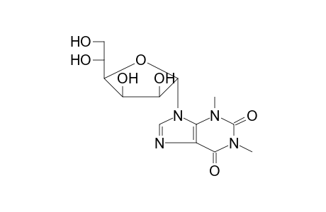 9-[5-(1,2-dihydroxyethyl)-3,4-dihydroxy-2-oxolanyl]-1,3-dimethylpurine-2,6-dione