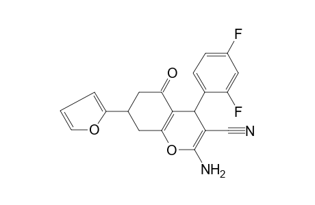 2-Amino-4-(2,4-difluorophenyl)-7-(2-furanyl)-5-oxo-4,6,7,8-tetrahydro-1-benzopyran-3-carbonitrile