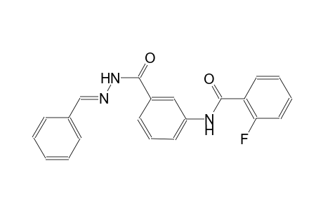 benzoic acid, 3-[(2-fluorobenzoyl)amino]-, 2-[(E)-phenylmethylidene]hydrazide
