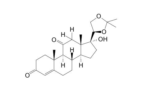 17-Hydroxy-20β,21-(isopropylidenedioxy)pregn-4-ene-3,11-dione