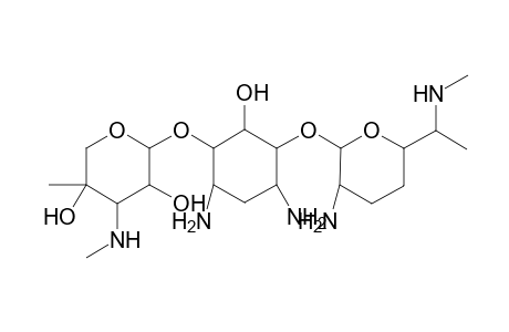 D-Streptamine, O-2-amino-2,3,4,6,7-pentadeoxy-6-(methylamino)-.alpha.-D-ribo-heptopyranosyl-(1.fwdarw.4)-O-[3-deoxy-4-C-methyl-3-(methylamino)-.beta.-L-arabinopyranosyl-(1.fwdarw.6)]-2-deoxy-