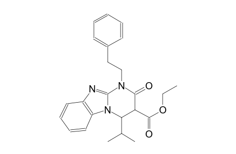 pyrimido[1,2-a]benzimidazole-3-carboxylic acid, 1,2,3,4-tetrahydro-4-(1-methylethyl)-2-oxo-1-(2-phenylethyl)-, ethyl ester