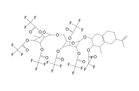 (2R,4S,5R)-2-((((3S,4R,6R)-6-methyl-3,4,5-tris(2,2,2-trifluoroacetoxy)tetrahydro-2H-pyran-2-yl)oxy)methyl)-6-((4-methyl-6-(prop-1-en-2-yl)-3-(2,2,2-trifluoroacetoxy)-1,2,3,4,5,6,7,8-octahydronaphthalen-2-yl)oxy)tetrahydro-2H-pyran-3,4,5-triyl tris(2,2,2-trifluoroacetate)