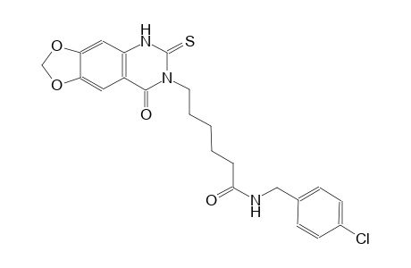 [1,3]dioxolo[4,5-g]quinazoline-7-hexanamide, N-[(4-chlorophenyl)methyl]-5,6,7,8-tetrahydro-8-oxo-6-thioxo-