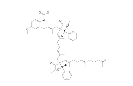 2-[5',13'-bis(Benzenesulfonyl)-5',13'-bis(methoxycarbonyl)-3',7',11',15',19',23'-hexamethyltetracosa-2',6',10',14,18',23'-hexaenyl]-1-[(methoxycarbonyl)oxy]-4-methoxybenzene