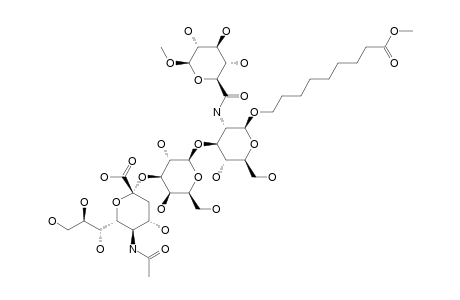 8-METHOXYCARBONYLOCTYL-5-N-ACETYL-ALPHA-NEURAMINYL-(2->3)-BETA-D-GALACTOPYRANOSYL-(1->3)-2-DEOXY-2-(METHYL-BETA-D-GLUCOPYRANOSYLURONAMIDE)-BETA-D-
