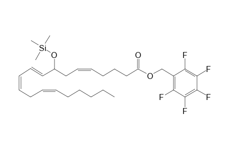 8-Hydroxy-(5Z,9E,11Z,14Z)-eicosatetraenoic acid, PFB,TMS derivative