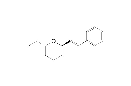 2H-Pyran, 2-ethyltetrahydro-6-(2-phenylethenyl)-, [2S-[2.alpha.,6.beta.(E)]]-