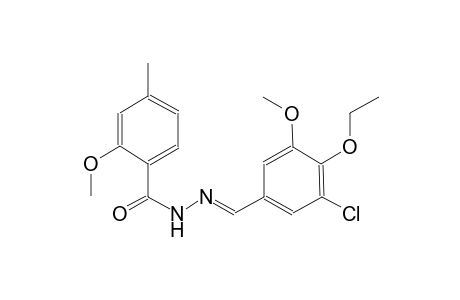 N'-[(E)-(3-chloro-4-ethoxy-5-methoxyphenyl)methylidene]-2-methoxy-4-methylbenzohydrazide