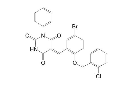 (5Z)-5-{5-bromo-2-[(2-chlorobenzyl)oxy]benzylidene}-1-phenyl-2,4,6(1H,3H,5H)-pyrimidinetrione