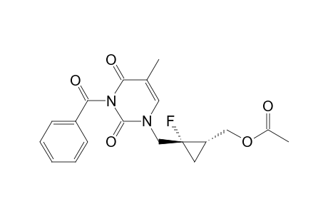 3-Benzoyl-1-{[(trans)-1'-fluoro-2'-(acetoxymethyl)cycloprop-1'-yl]methyl}-thymine