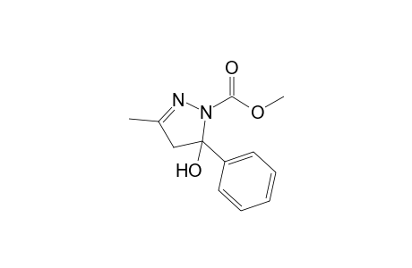 Methyl 4,5-dihydro-5-hydroxy-5-phenyl-3-methylpyrazole-1-carboxylate