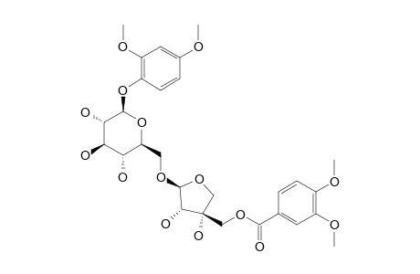 2,4-DIMETHOXYPHENOL-1-O-BETA-D-[5-O-(3,4-DIMETHOXYBENZOYL)]-APIOFURANOSYL-(1->6)-BETA-D-GLUCOPYRANOSIDE