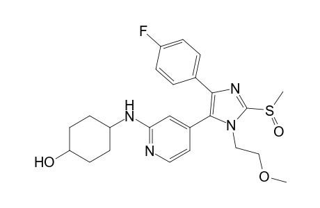 4-{4-[5-(4-Fluoro-phenyl)-2-methanesulfinyl-3-(2-methoxy-ethyl)-3H-imidazol-4-yl]-pyridin-2-ylamino}-cyclohexanol