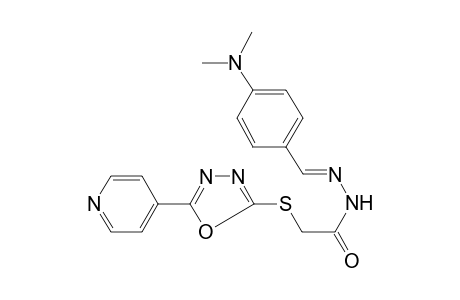 N-[(E)-(4-dimethylaminophenyl)methylideneamino]-2-[(5-pyridin-4-yl-1,3,4-oxadiazol-2-yl)sulfanyl]acetamide