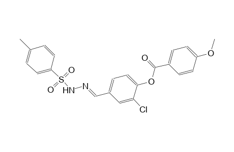 2-chloro-4-((E)-{[(4-methylphenyl)sulfonyl]hydrazono}methyl)phenyl 4-methoxybenzoate