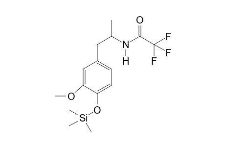 4-Hydroxy-3-methoxyamphetamine MSTFA adduct (O-TMS,N-TFA)