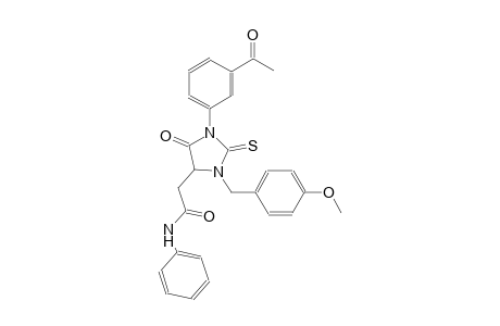 2-[1-(3-acetylphenyl)-3-(4-methoxybenzyl)-5-oxo-2-thioxo-4-imidazolidinyl]-N-phenylacetamide