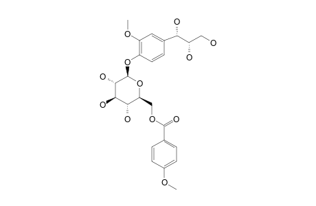 2-METHOXY-4-[(1S,2S)-1,2,3-TRIHYDROXY-PROPYL]-PHENYL-1-O-BETA-D-[6-O-(4-METHOXYBENZOYL)]-GLUCOPYRANOSIDE