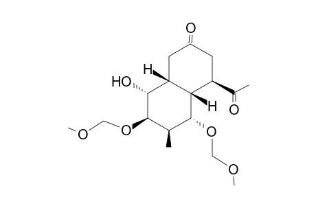 (+-)-(1R*,5R*,6R*,7S*,8R*,9R*10R*)-5-Acetyl-10-hydroxy-7,9-bis(methoxymethoxy)-8-methyl-bicyclo[4.4.0]decan-3-one