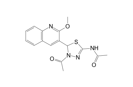N-(4-Acetyl-5-(2-methoxyquinolin-3-yl)-4,5-dihydro-1,3,4-thiadiazol-2-yl)acetamide