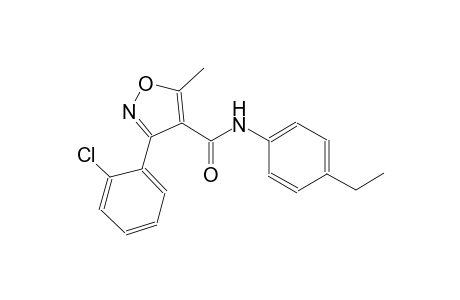 3-(2-chlorophenyl)-N-(4-ethylphenyl)-5-methyl-4-isoxazolecarboxamide