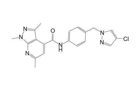 N-{4-[(4-chloro-1H-pyrazol-1-yl)methyl]phenyl}-1,3,6-trimethyl-1H-pyrazolo[3,4-b]pyridine-4-carboxamide