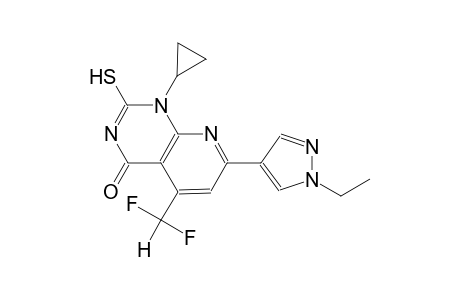 pyrido[2,3-d]pyrimidin-4(1H)-one, 1-cyclopropyl-5-(difluoromethyl)-7-(1-ethyl-1H-pyrazol-4-yl)-2-mercapto-