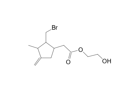 Cyclopentaneacetic acid, 2-(bromomethyl)-2-methyl-3-methylene-, 2-hydroxyethyl ester, (1R-trans)-