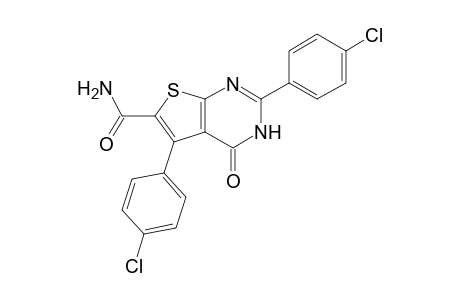 2,5-Di(4-chlorophenyl)-3,4-dihydro-4-oxothieno[2,3-d]pyrimidine-6-carboxamide