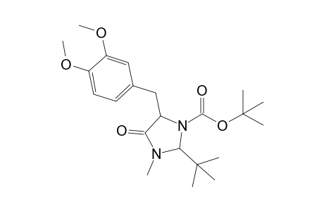 t-Butyl 2-(t-butyl)-5-(3',4'-dimethoxybenzyl)-3-methyl-4-oxo-1-imidazolidinecarboxylate
