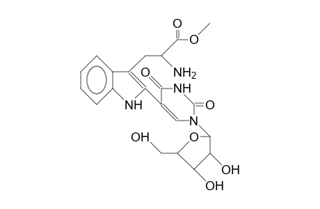 2-(1,2,3,4-Tetrahydro-1.beta.-D-ribofuranosyl-2,4-dioxo-5-pyrimidinyl)-L-tryptophan methyl ester
